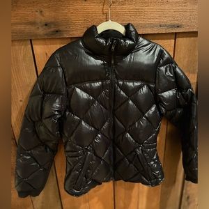The North face black shiny puffer coat